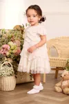 Needle & Thread Libby Lace Baby Dress In Champagne