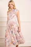 Needle & Thread Mariannes Floral Aaliyah One-shoulder Ballerina Dress In Multi