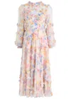 Needle & Thread Mariannes Floral-embellished Tulle Midi Dress In Multicoloured