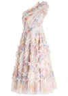 Needle & Thread Mariannes Floral Aaliyah One-shoulder Ballerina Dress In Multicoloured