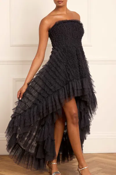 Needle & Thread Mia Strapless High-low Gown In Black