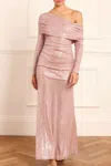 Needle & Thread Nova One-shoulder Ankle Gown In Pink