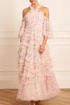 Needle & Thread Ophelia Ditsy Bronte Off-shoulder Gown In Multi
