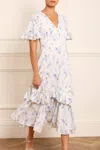 Needle & Thread Ophelia Ditsy Eva Crepe Ballerina Dress In Multi