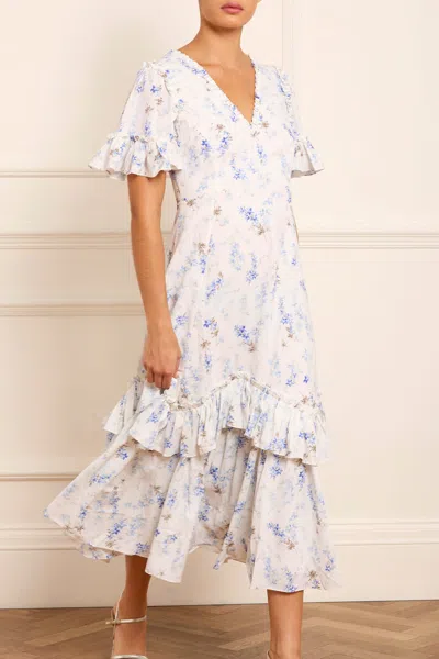 Needle & Thread Ophelia Ditsy Eva Crepe Ballerina Dress In Multi