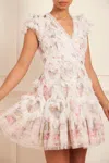 Needle & Thread Paradise Garden Ruffle-detail Minidress In Multi