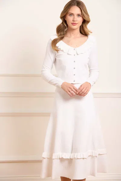 Needle & Thread Pointelle Trim Knit Skirt