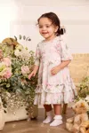 Needle & Thread Rose Chiffon Smocked Baby Dress In Multi