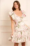 Needle & Thread Rose Cotton Backless Mini Dress In Multi