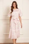 Needle & Thread Rose Ditsy Cotton Broderie Midaxi Dress In Multi