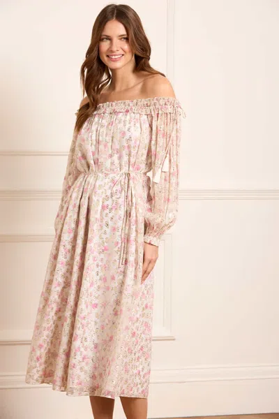 Needle & Thread Rose Ditsy Lurex Midaxi Dress In Multi
