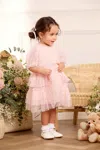 Needle & Thread Ruffle Frill Baby Dress In Pink