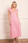 Needle & Thread Scatter Dot Ruffle Backless Ballerina Dress In Pink