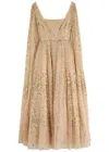 Needle & Thread Scatter Dot Sequin-embellished Tulle Gown In Gold