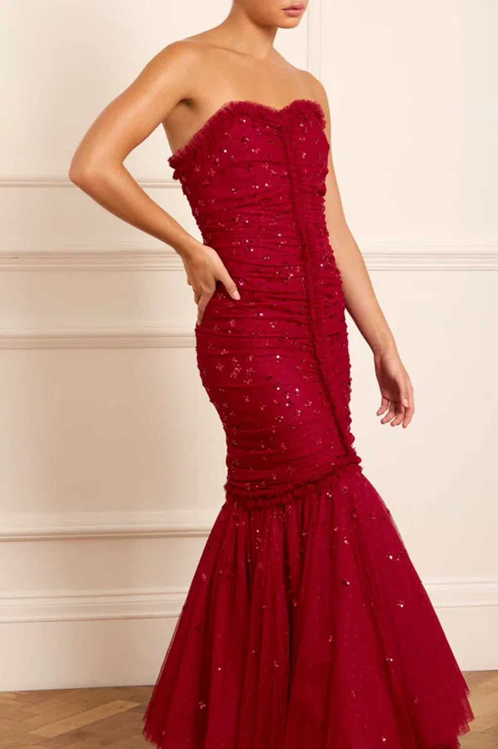 needle and thread dress red Elia Short Sleeve Gown  Red