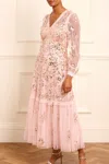 Needle & Thread Chain Sequin-embellished Tulle Gown In Pink