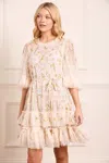 Needle & Thread Sequin Dandelion Gloss Mini Dress In Champagne