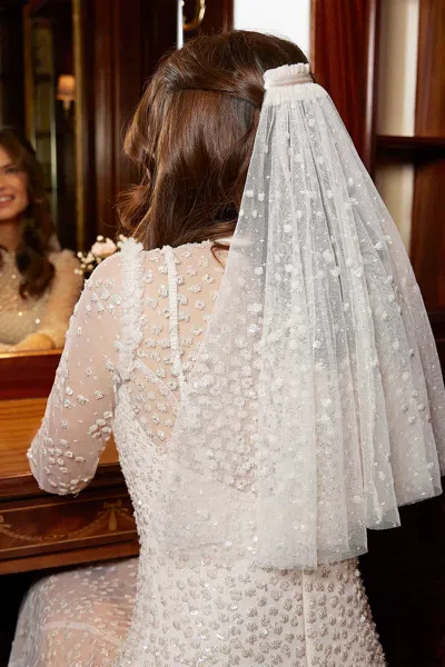 Needle & Thread Sequin Dot Short Veil In Champagne