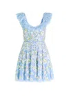 Needle & Thread Sequin-embellished Tulle Mini Dress In Blue