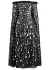 Needle & Thread Shooting Stars Cape Ankle Dress In Gunmetal