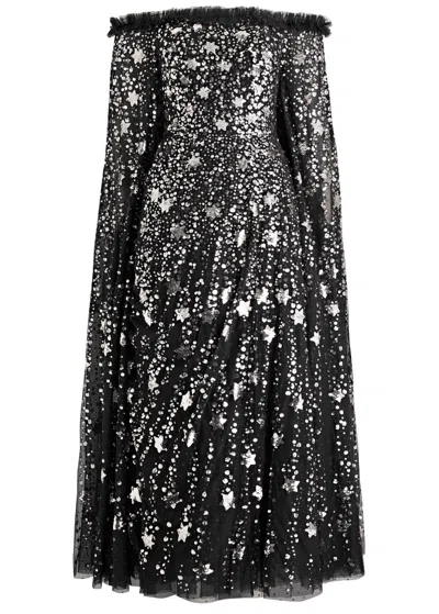 NEEDLE & THREAD NEEDLE & THREAD SHOOTING STARS EMBELLISHED TULLE CAPE GOWN