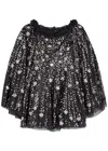 Needle & Thread Shooting Stars Off-the-shoulder Embellished Tulle Mini Dress In Gunmetal