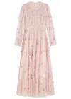 Needle & Thread Shooting Stars Long-sleeved Gown In Light Pink