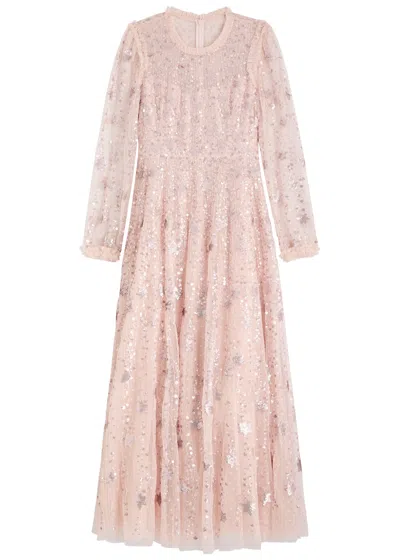 Needle & Thread Shooting Stars Long-sleeved Gown In Light Pink