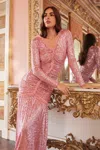 Needle & Thread Starlight Long Sleeve Gown In Pink