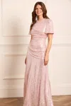 Needle & Thread Valentina Round Neck Gown In Pink
