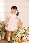 Needle & Thread Vintage Ditsy Cotton Short Sleeve Baby Dress In Multi