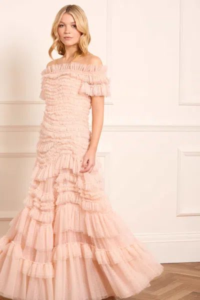 Needle & Thread Wild Rose Off-shoulder Gown In Pink