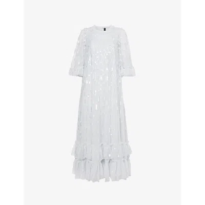 Needle & Thread Needle And Thread Womens Cloud Dash Sequin-embellished Recycled-polyester Midi Dress