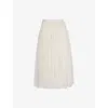 NEEDLE & THREAD NEEDLE AND THREAD WOMEN'S CREAM ARABESQUE FRILLED-TRIM RECYCLED-POLYESTER MIDI SKIRT