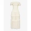 Needle & Thread Needle And Thread Womens Cream Polka Dot Sequin-embellished Recycled-polyester Maxi Dress In Cream