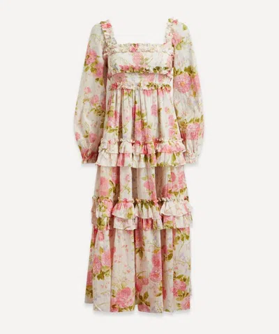 Needle & Thread Women's Rose Bluebell Cotton Smocked Ankle Gown