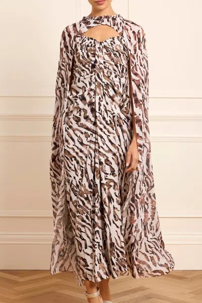 Needle & Thread Zebra Chiffon Long Cape In Multi