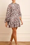 Needle & Thread Zebra Harper Chiffon Cape Micro Mini Dress In Multi