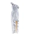 Needle & Thread One-shoulder Lotus Leaf Edge Dress In White