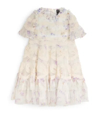 Needle & Thread Kids' Ophelia Ditsy Floral Dress In Blue