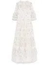Needle & Thread Ophelia Ditsy Ingrid Gown In Neutrals