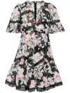 Needle & Thread Paradise Garden Sonata Mini Dress In Black