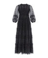 Needle & Thread Polka Dot Flashing Ankle Dress Dress In Black
