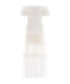 Needle & Thread Polka-dot Smocked Gown In White
