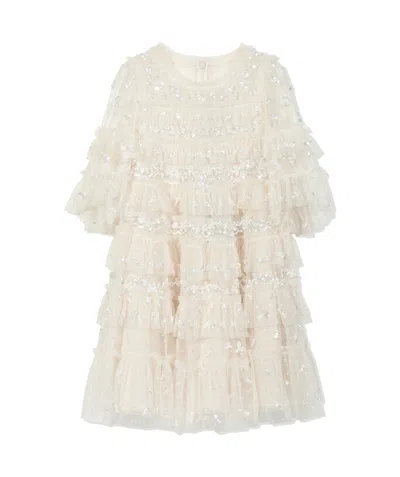 Needle & Thread Round-neck Dress In White