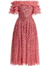 Needle & Thread Ruffle-detailing Dress In Rosa