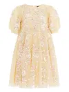 Needle & Thread Ruffle Lace Dress In Yellow