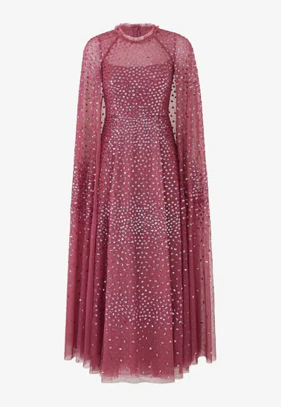 NEEDLE & THREAD SCATTER DOT CAPE MAXI DRESS
