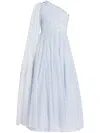 Needle & Thread Scatter Dot One-shoulder Sequin Ankle Gown In Blue