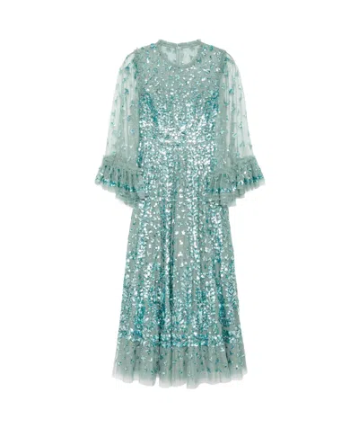 Needle & Thread Sequin Dress In Green